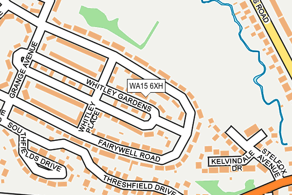 WA15 6XH map - OS OpenMap – Local (Ordnance Survey)