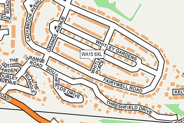 WA15 6XL map - OS OpenMap – Local (Ordnance Survey)