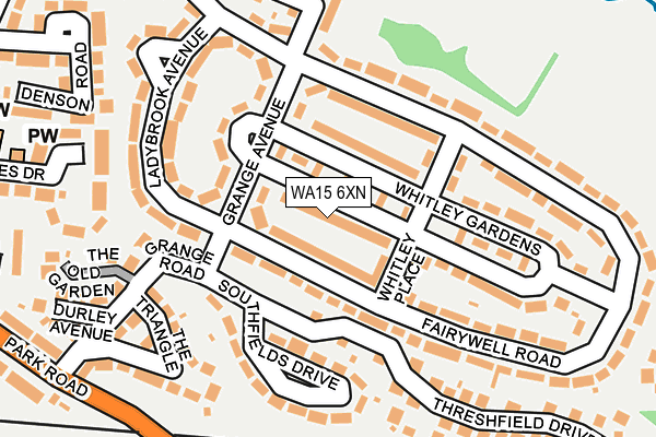 WA15 6XN map - OS OpenMap – Local (Ordnance Survey)