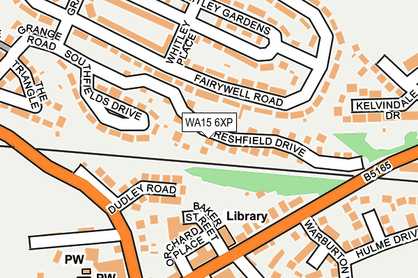 WA15 6XP map - OS OpenMap – Local (Ordnance Survey)