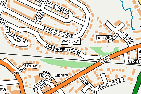 WA15 6XW map - OS OpenMap – Local (Ordnance Survey)
