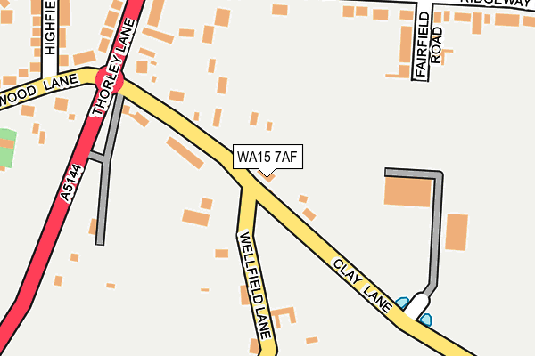 WA15 7AF map - OS OpenMap – Local (Ordnance Survey)