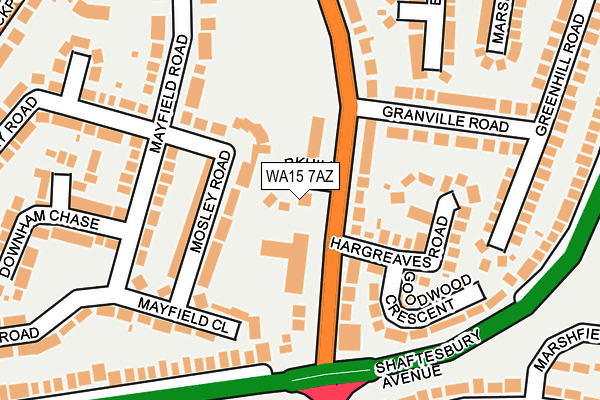 WA15 7AZ map - OS OpenMap – Local (Ordnance Survey)