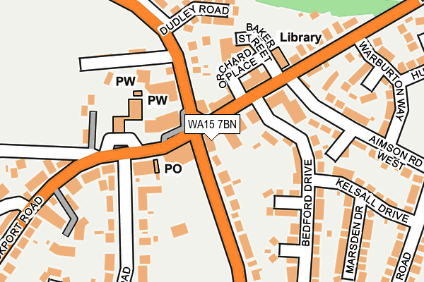 WA15 7BN map - OS OpenMap – Local (Ordnance Survey)