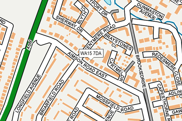 WA15 7DA map - OS OpenMap – Local (Ordnance Survey)