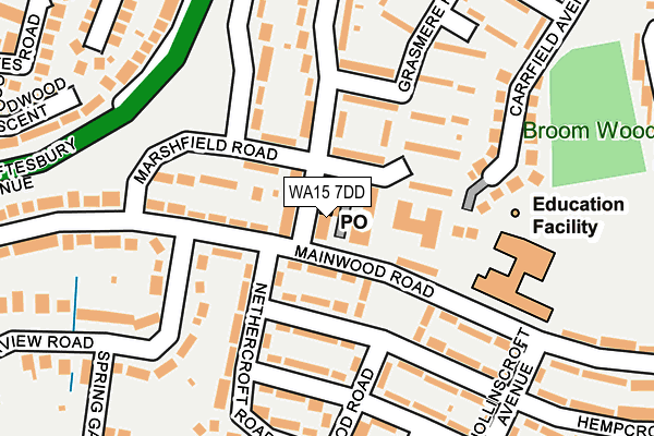 WA15 7DD map - OS OpenMap – Local (Ordnance Survey)