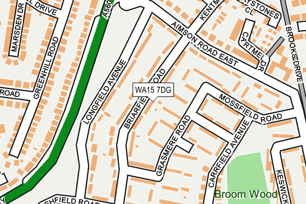 WA15 7DG map - OS OpenMap – Local (Ordnance Survey)