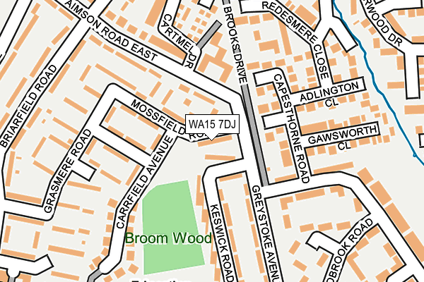 WA15 7DJ map - OS OpenMap – Local (Ordnance Survey)