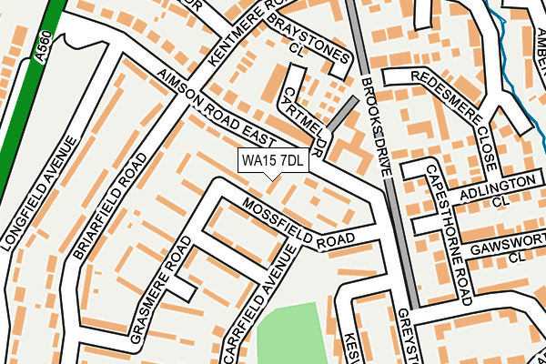 WA15 7DL map - OS OpenMap – Local (Ordnance Survey)