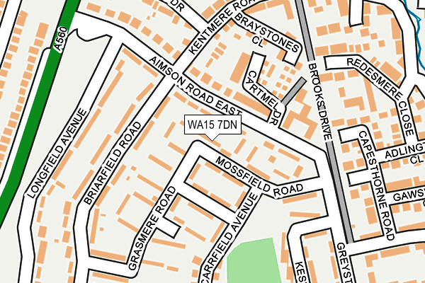 WA15 7DN map - OS OpenMap – Local (Ordnance Survey)