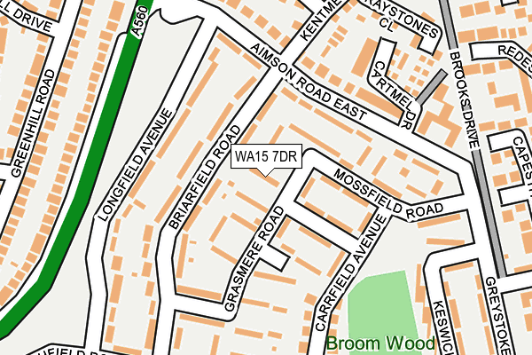 WA15 7DR map - OS OpenMap – Local (Ordnance Survey)
