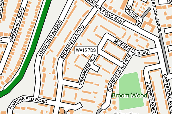 WA15 7DS map - OS OpenMap – Local (Ordnance Survey)