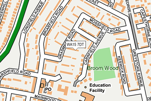 WA15 7DT map - OS OpenMap – Local (Ordnance Survey)