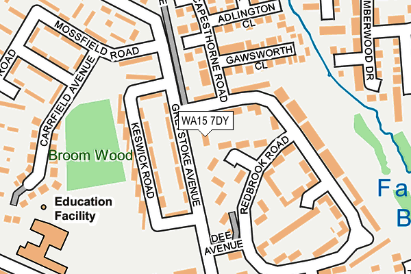WA15 7DY map - OS OpenMap – Local (Ordnance Survey)