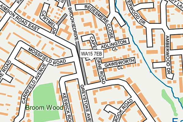 WA15 7EB map - OS OpenMap – Local (Ordnance Survey)
