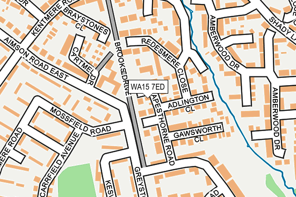 WA15 7ED map - OS OpenMap – Local (Ordnance Survey)