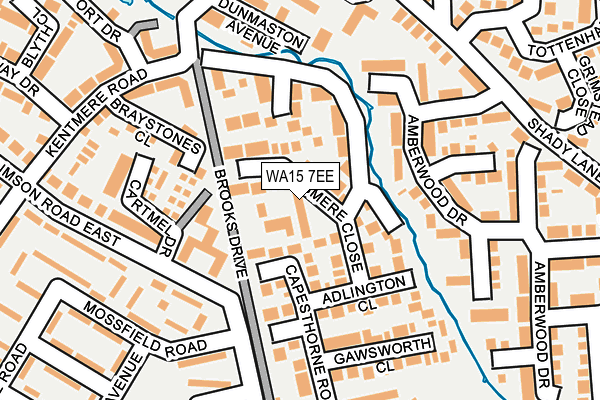 WA15 7EE map - OS OpenMap – Local (Ordnance Survey)