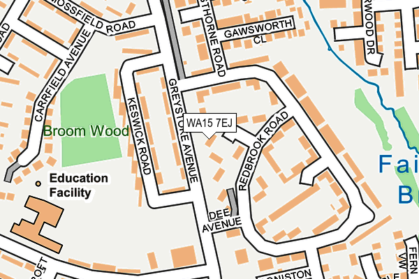 WA15 7EJ map - OS OpenMap – Local (Ordnance Survey)