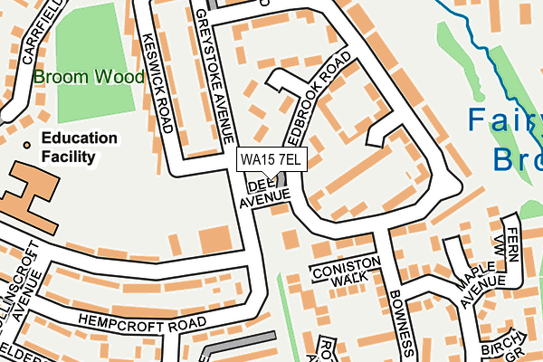 WA15 7EL map - OS OpenMap – Local (Ordnance Survey)