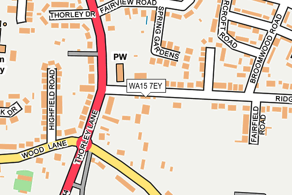 WA15 7EY map - OS OpenMap – Local (Ordnance Survey)