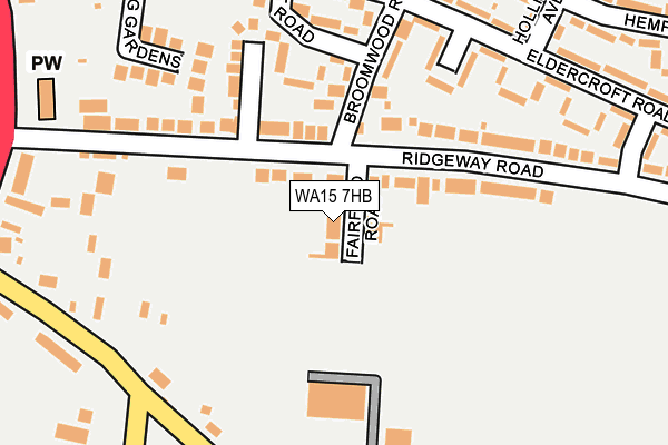 WA15 7HB map - OS OpenMap – Local (Ordnance Survey)