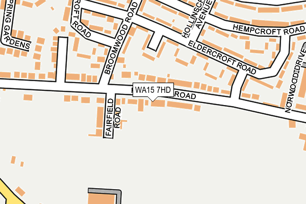 WA15 7HD map - OS OpenMap – Local (Ordnance Survey)