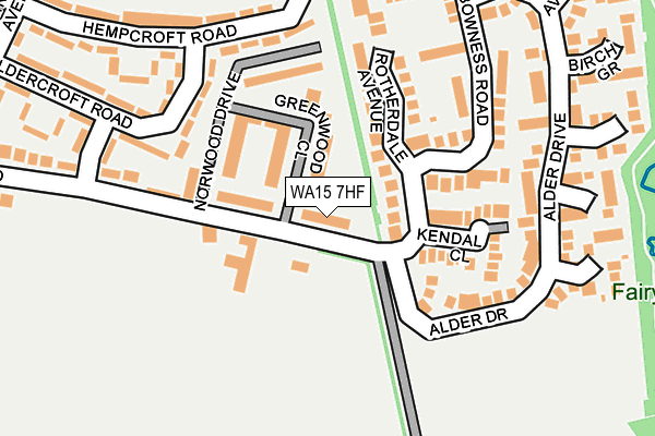WA15 7HF map - OS OpenMap – Local (Ordnance Survey)