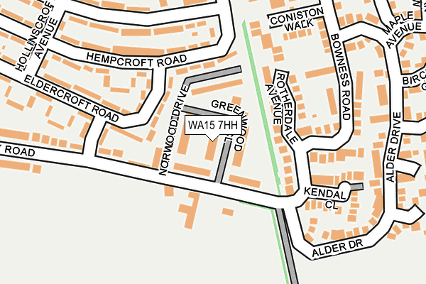 WA15 7HH map - OS OpenMap – Local (Ordnance Survey)