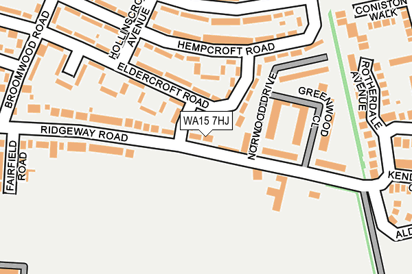 WA15 7HJ map - OS OpenMap – Local (Ordnance Survey)