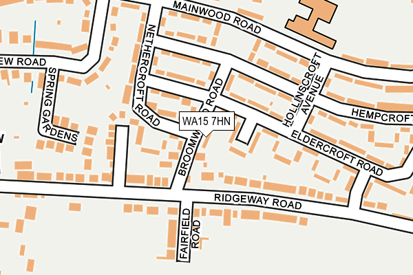 WA15 7HN map - OS OpenMap – Local (Ordnance Survey)