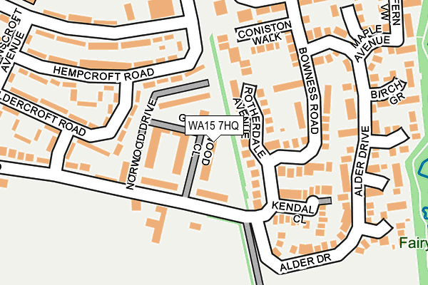 WA15 7HQ map - OS OpenMap – Local (Ordnance Survey)