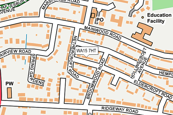 WA15 7HT map - OS OpenMap – Local (Ordnance Survey)