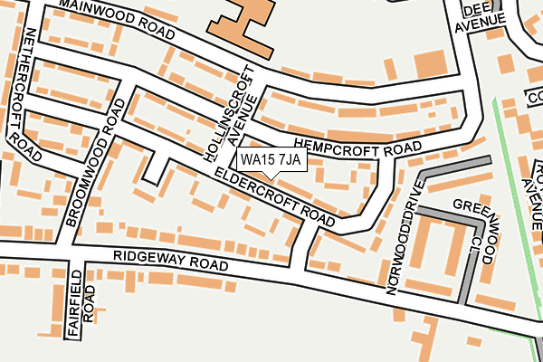 WA15 7JA map - OS OpenMap – Local (Ordnance Survey)