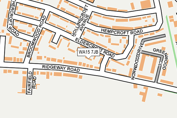 WA15 7JB map - OS OpenMap – Local (Ordnance Survey)