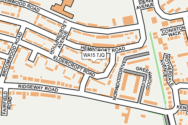 WA15 7JQ map - OS OpenMap – Local (Ordnance Survey)