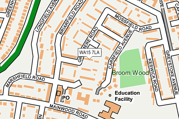 WA15 7LA map - OS OpenMap – Local (Ordnance Survey)