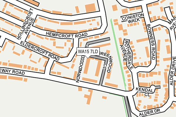 WA15 7LD map - OS OpenMap – Local (Ordnance Survey)