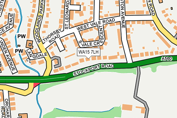 WA15 7LH map - OS OpenMap – Local (Ordnance Survey)