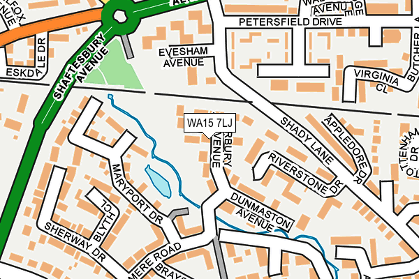 WA15 7LJ map - OS OpenMap – Local (Ordnance Survey)
