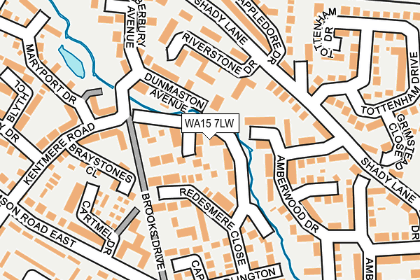 WA15 7LW map - OS OpenMap – Local (Ordnance Survey)