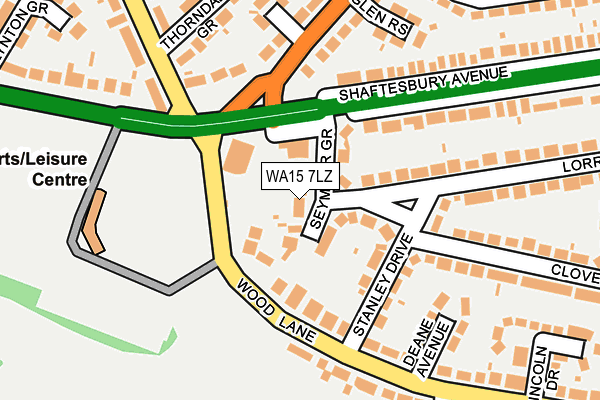 WA15 7LZ map - OS OpenMap – Local (Ordnance Survey)