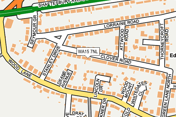 WA15 7NL map - OS OpenMap – Local (Ordnance Survey)