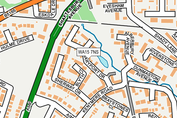 WA15 7NS map - OS OpenMap – Local (Ordnance Survey)