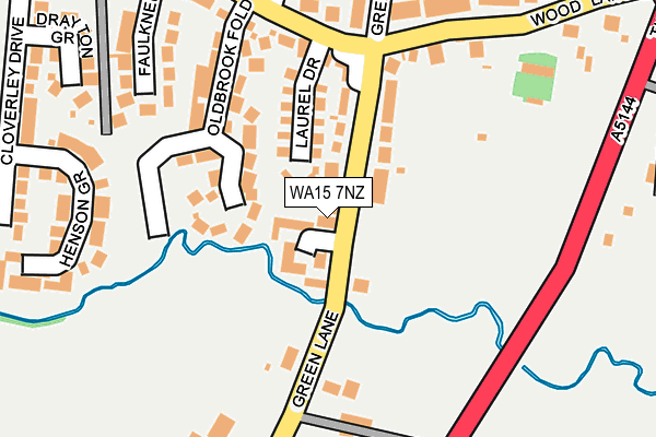 WA15 7NZ map - OS OpenMap – Local (Ordnance Survey)