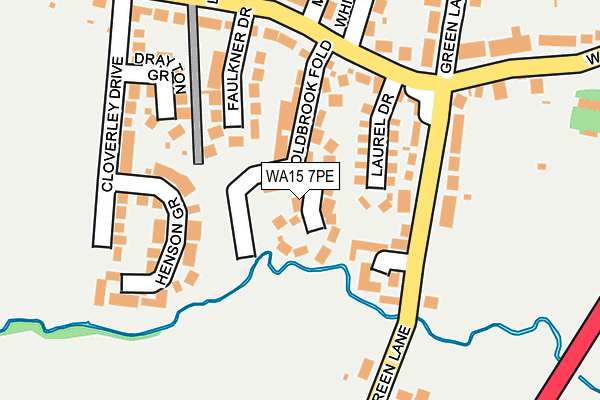 WA15 7PE map - OS OpenMap – Local (Ordnance Survey)