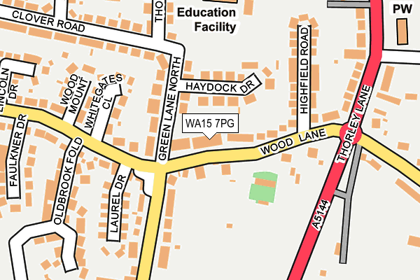 WA15 7PG map - OS OpenMap – Local (Ordnance Survey)