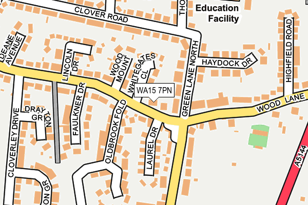 WA15 7PN map - OS OpenMap – Local (Ordnance Survey)