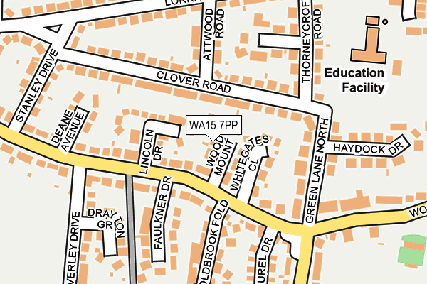 WA15 7PP map - OS OpenMap – Local (Ordnance Survey)