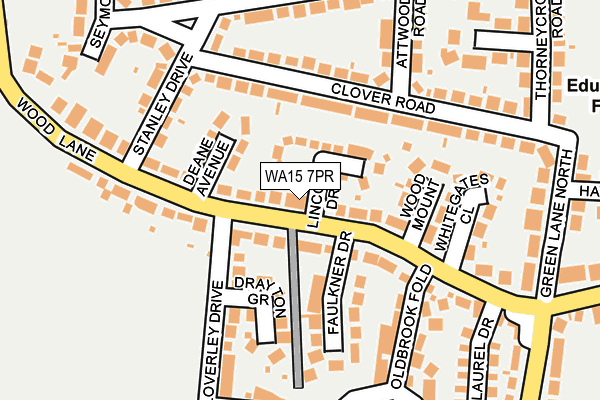 WA15 7PR map - OS OpenMap – Local (Ordnance Survey)