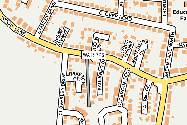WA15 7PS map - OS OpenMap – Local (Ordnance Survey)